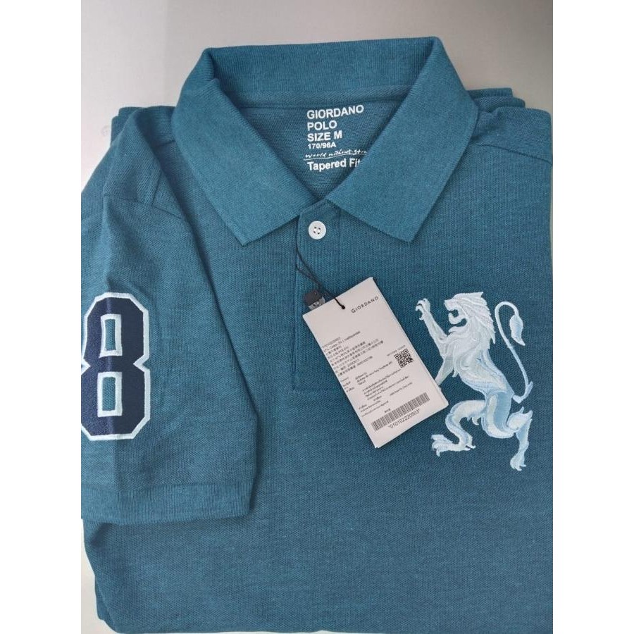 READY GIORDANO KAOS POLO SHIRT GIORDANO LION TEX GOLD/ BAJU KERAH