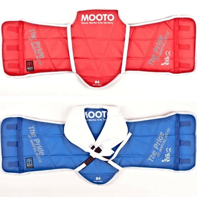 Body Protector Hogo Mooto Depan Belakang Merah Biru Taekwondo  Ready