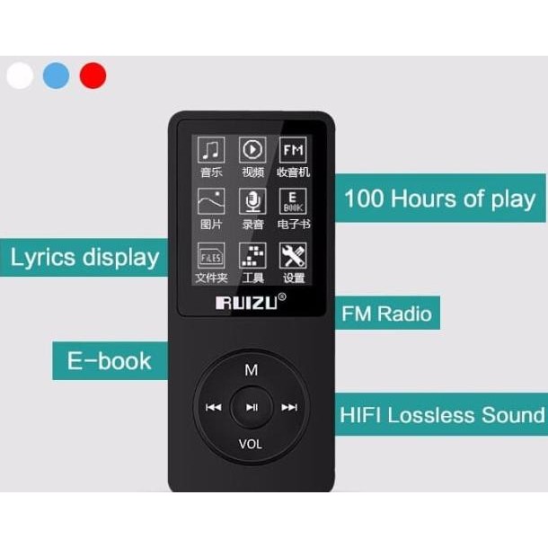 Ruizu X02 Hifi Dap Mp3 Player 8Gb
