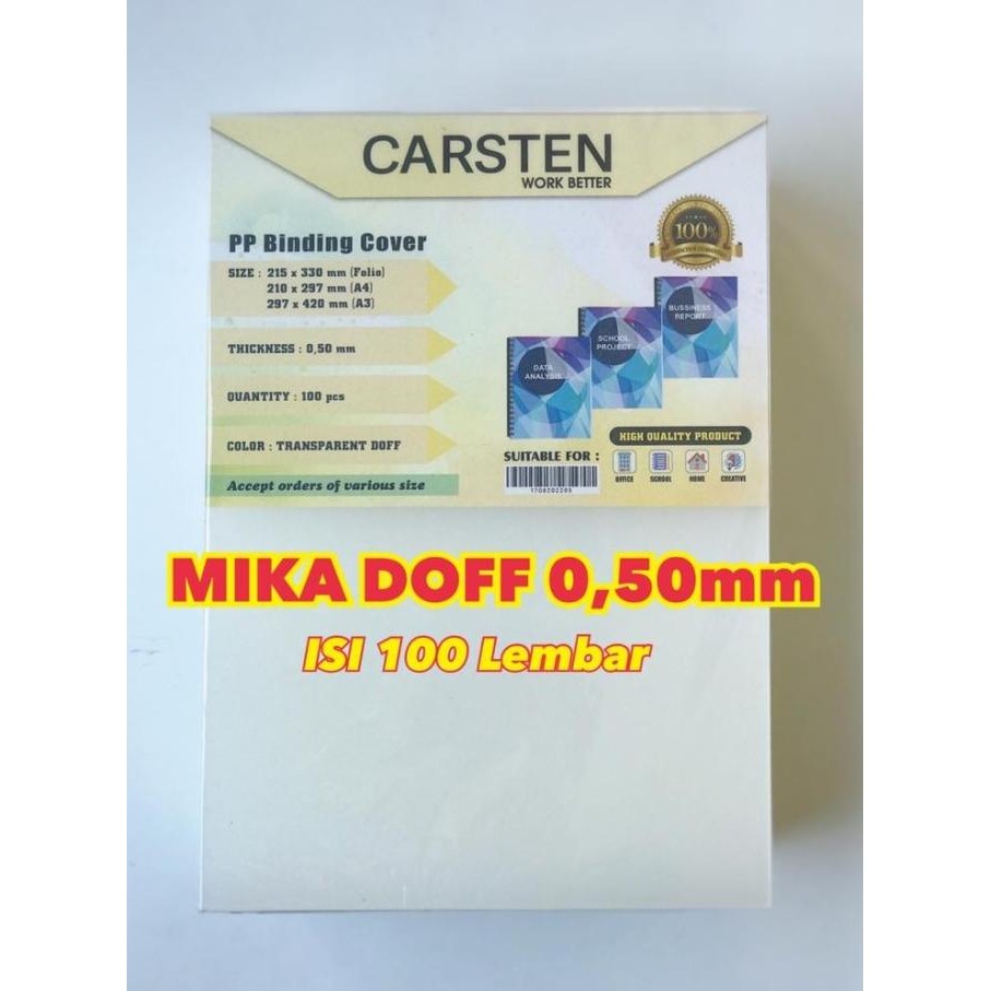 

Termurah!!! Cover mika jilid Doff atau emboss 0.50 A4 isi 100 lembar