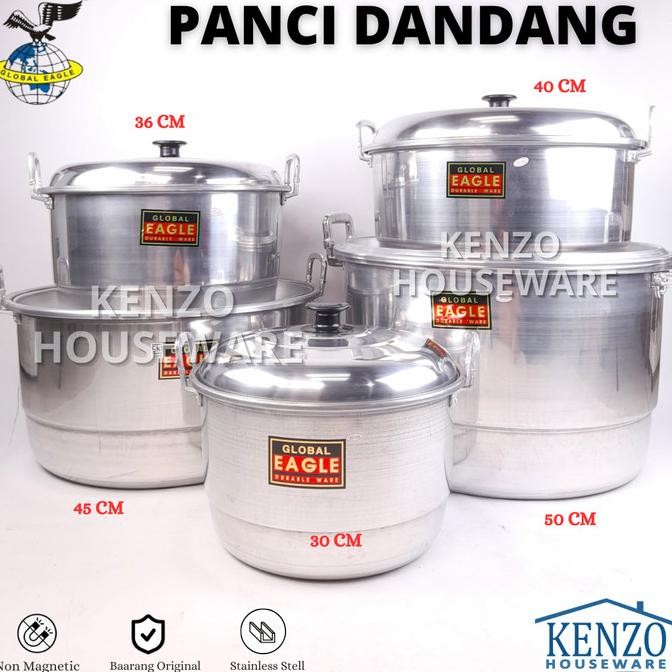 TERLARIS - Panci Kukus Langseng 40 45 50 Cm Kukusan Dandang Almunium Besar