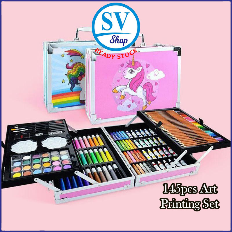 

Desain Unicorn 145 pcs Set Seni Kotak Aluminium Pena Lukis Set Alat Tulis Pena Cat Air Krayon Spidol Pensil Gambar Pai |QZmBNQct|