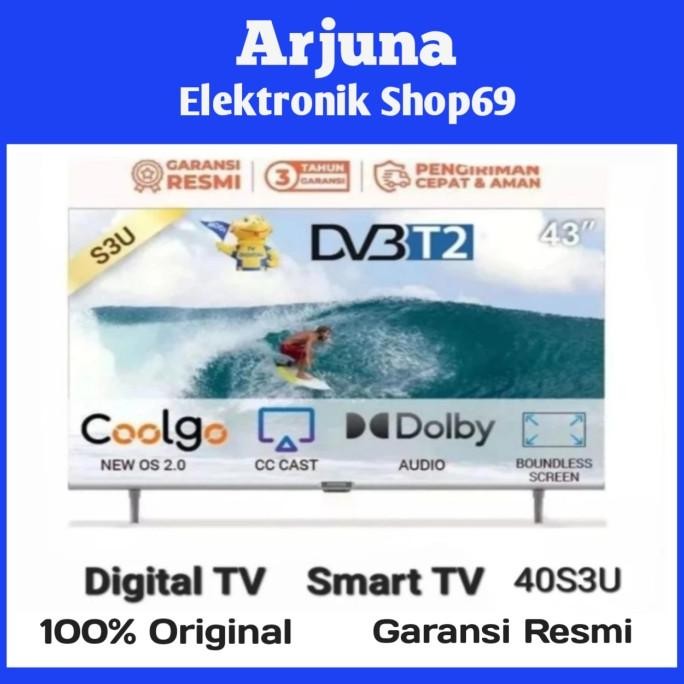 NEW COOCAA 40S3U LED TV 40 Inch FULL HD Smart TV Digital TV USB Movie 40S3