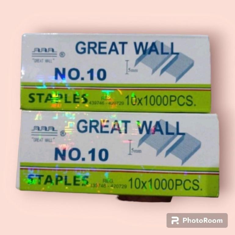 

Sale Isi Staples Kecil Great Wall (Nomer 10) 10X1000 Pcs Untuk Stapler Hd-10 Sale