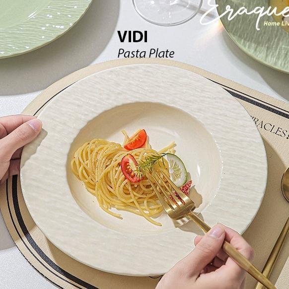 

Vidi Pasta Plate / Piring Makan Pasta Spaghetti Salad Cafe Korea Pastel Kerak Estetik Lucu Unik