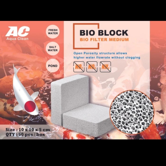 Media Filter Ceramic Based Premium Bio Block Original AQUA CLEAN Media Filter Biologi Bio Filter