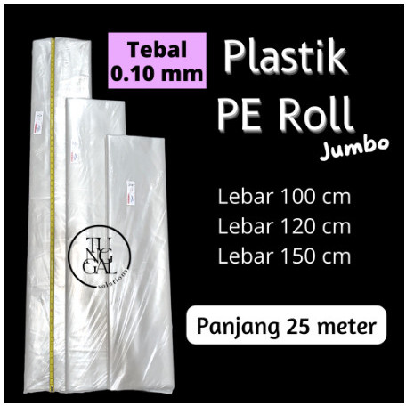 

Plastik PE Roll Jumbo - Cap Jumbo Jet. Lebar 100 , 120, 150 cm. 0.10mm