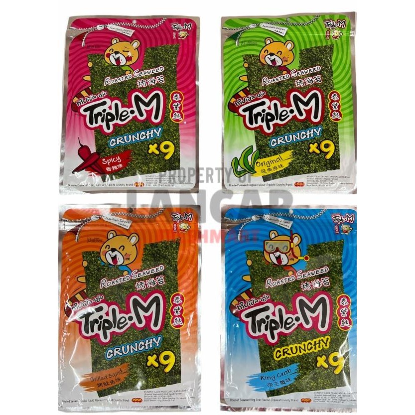 

Triple M Roasted Seaweed 45Gr / Triple M Rumput Laut 45Gr