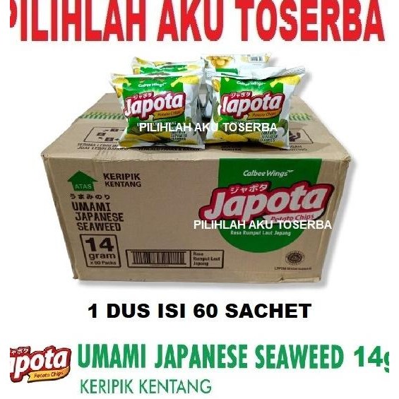 

Japota Keripik Kentang Rumput Laut / Seaweed Renceng - (Harga 1 Dus)