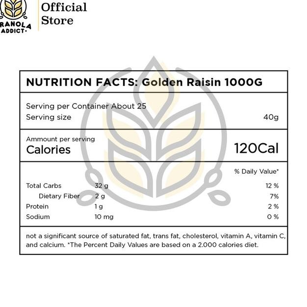 

Dried Golden Raisin / Kiss Kuning 1000G - Granola Addict Ingredients