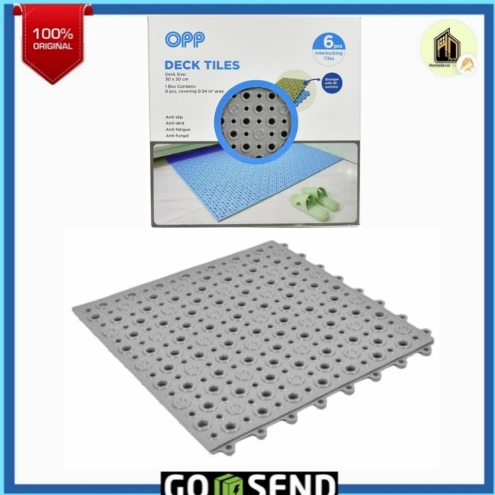 

Opp Set 6 Pcs Tile Deck 30x30 Cm - Abu-abu / anti slip lantai kamar