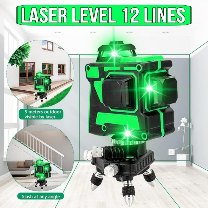 

Laser Level Laser Siku Bangunan 12 Garis 3D Hilda Self Leveling 3D-12