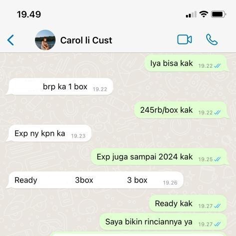 

Orderan Ka Carol Li (Cndrn)