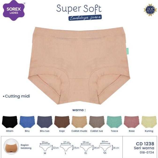 1 Lusin Celana Dalam Wanita Sorex 1238 Grosir Size M. L. Xl & Xxl
