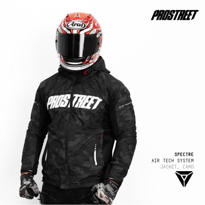 TERBARU - Jaket Motor Prostreet Spectre Air Tech System Camo Black