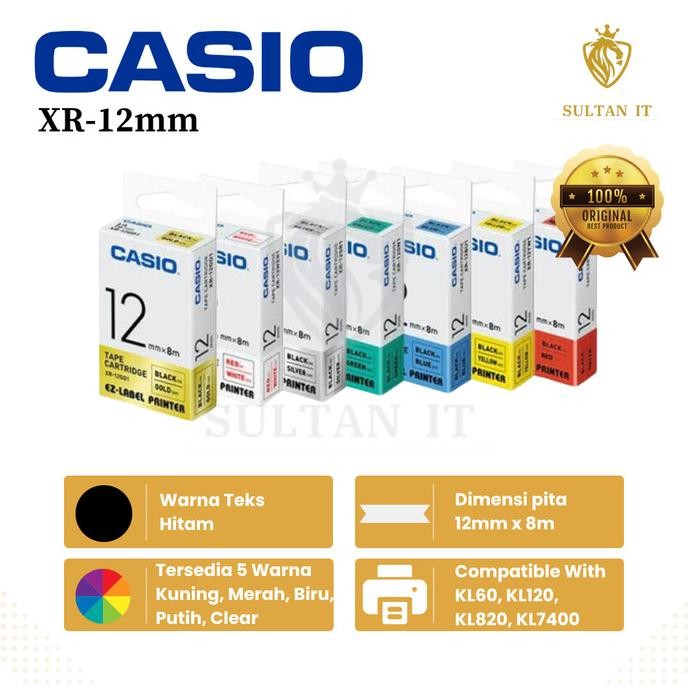 

BEBAS ONGKIR - EZ LABEL TAPE PRINTER CASIO 12 MM XR 12