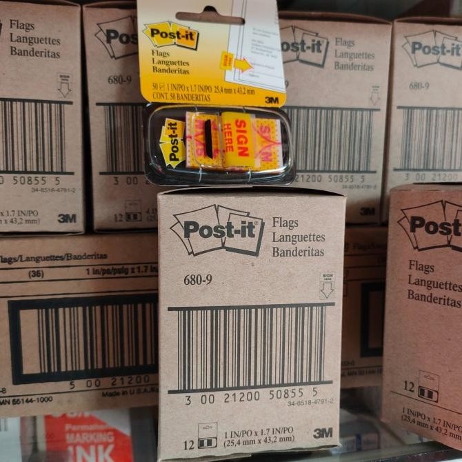 

BEBAS ONGKIR - post it sign here 3m (680-9) Original Harga satu dus isi 12 Pad