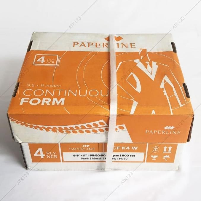 

NEW Continuous Form Paperline 4 Ply Warna 9 1/2 x 11 in (K4 W)