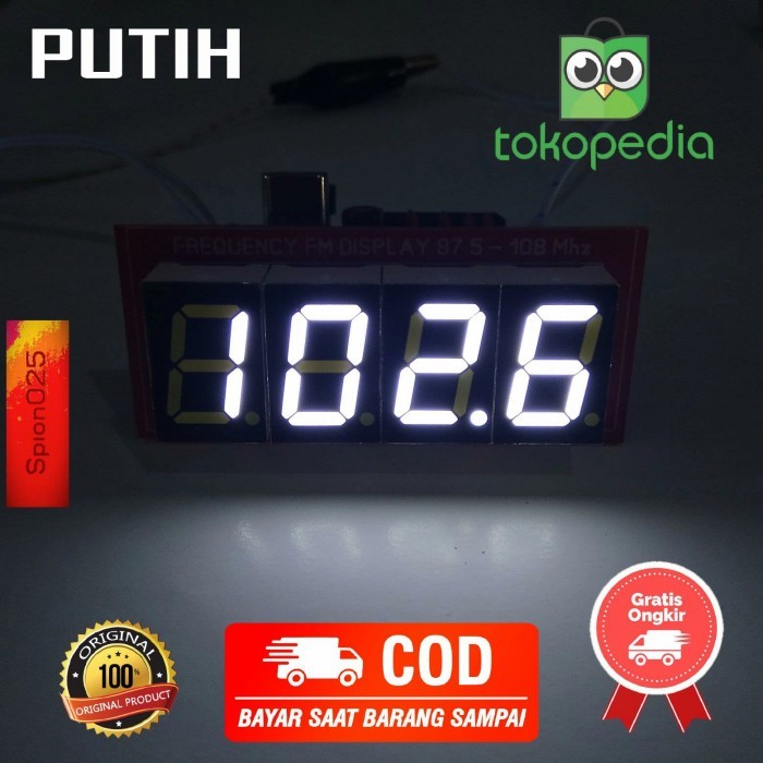 Terbaru Counter Fm Display - Frequency Fm Digital - 4 Digit Putih