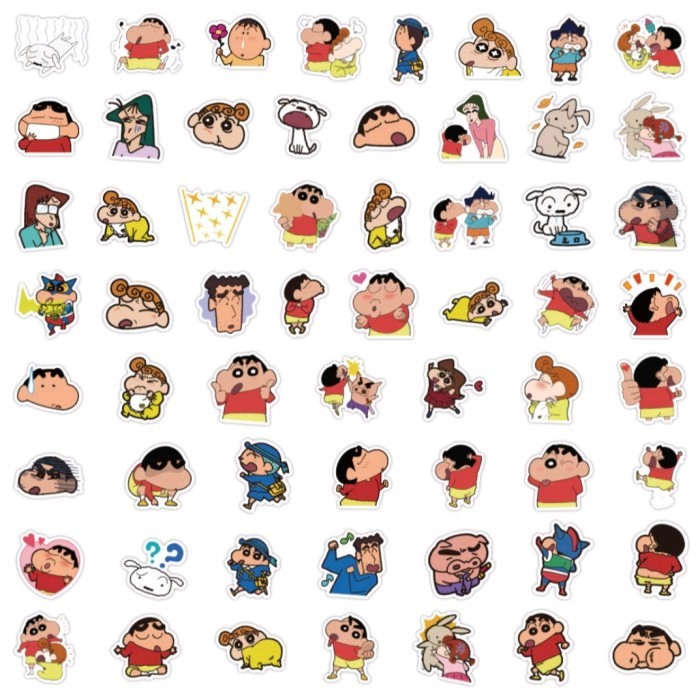 

sticker motif anak shin chan lucu kartun manga anime hiasan dekorasi fashion kartun lucu vintage hp/tablet/laptop/mobil/helm/jurnal anti air waterproof