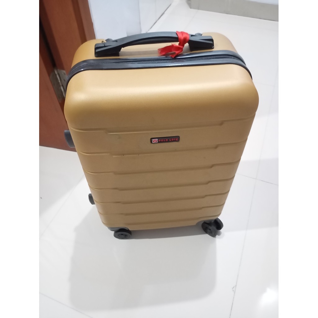 KOPER BAGASI POLO LOVE FIBER ABS GOLD 20INCH 20 INCH 20 IN 20" HARDCASE TAS KOPER CABIN SIZE BEKAS-S