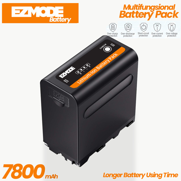 EZMODE Battery NP-F970 F960 F770 Smart Powerbank Type-C 7800mAh