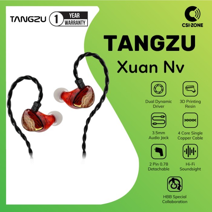 Tangzu x HBB XuanNv / Xuan Nv 2 Dynamic Driver Earphone In Ear Monitor