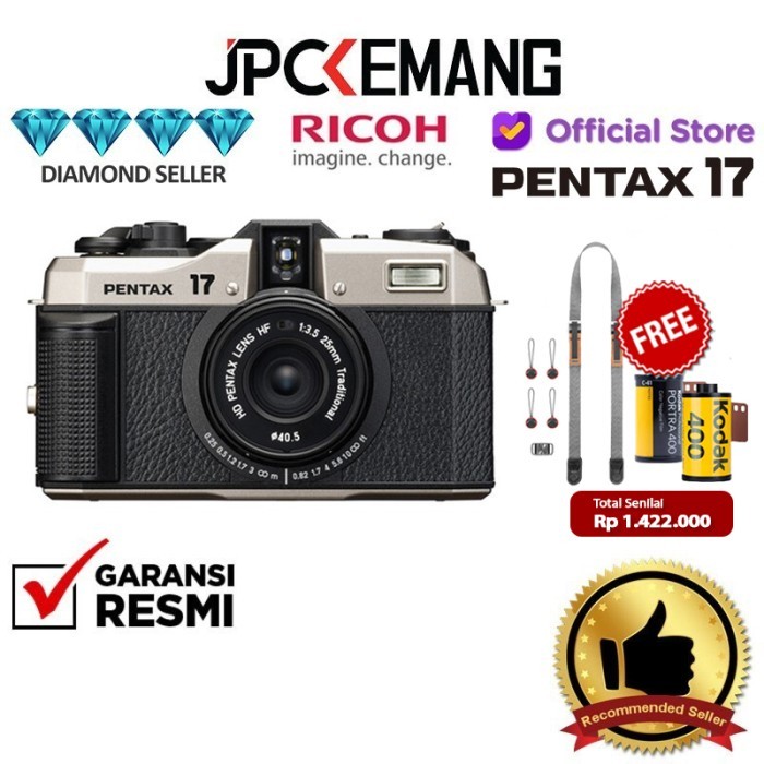 Ricoh PENTAX 17 Compact Film Camera 35mm Half Frame Kamera Film GARANSI RESMI