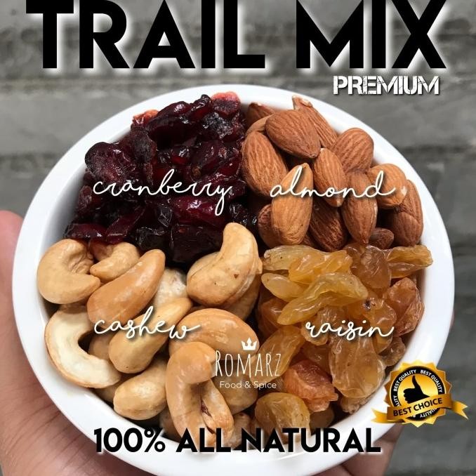 

terbaru trail mix granola roasted mixed nut - almond roasted / mede oven 125gr