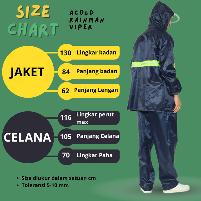 Mantol Hujan Acold Rainman Viper Jas Ujan Pria Wanita Raincoat Dewasa