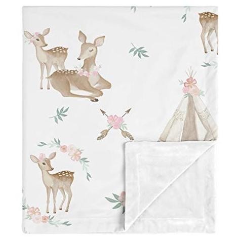 Sweet Jojo Designs Boho Watercolor Woodland Deer Floral