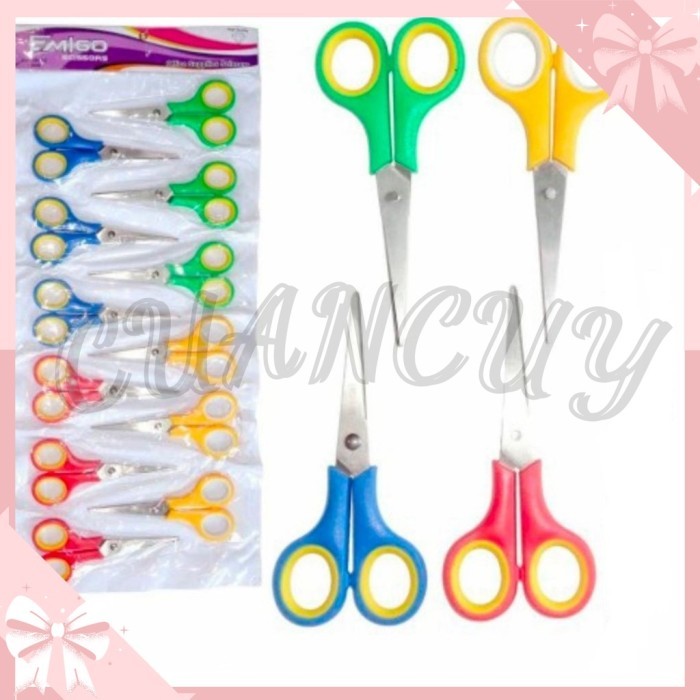 

Terbaru Cuancuy - Gunting Emigo Warna Alat Potong Gunting Kain Kertas Emigo Sedang Kecil Stainless