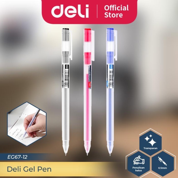 

Terbaru Deli Gel Pen / Pulpen Gel 0.5mm Isi 12 pcs Tinta Banyak ATK Kantor EG67-12PCS 100% ori
