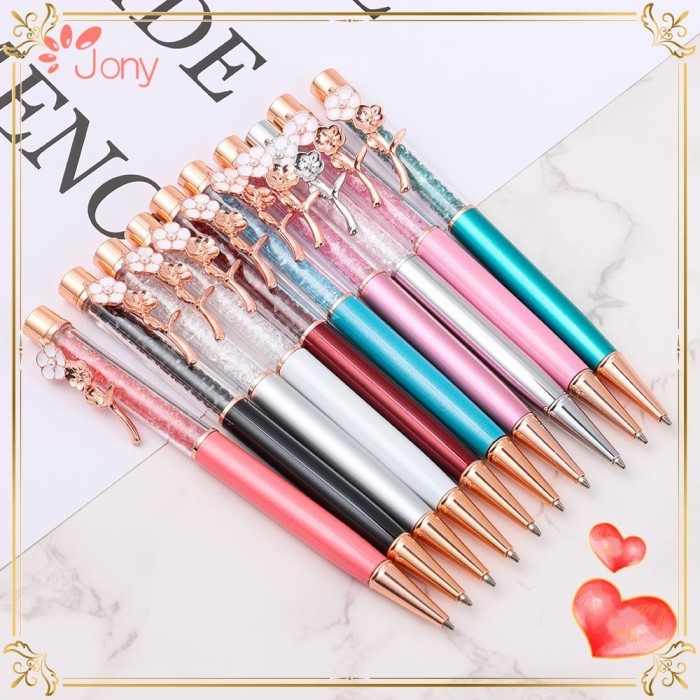 

Terbaru Gel Pulpen Lucu Bunga Pen Klip Logam Belajar Perlengkapan Kantor 100% ori