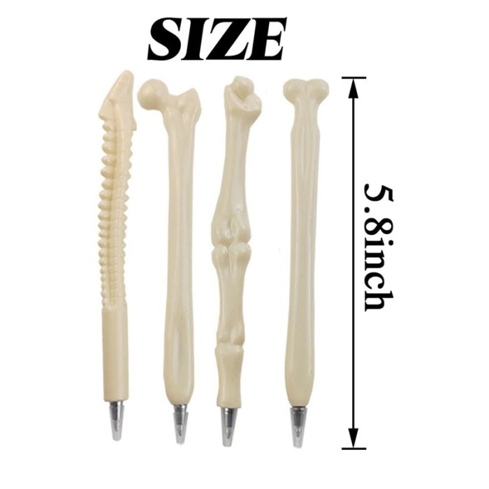 

Terbaru 28PCS Bone Ballpoint Pen Novelty Pens Black Ink For Halloween Artist Nurse School Office