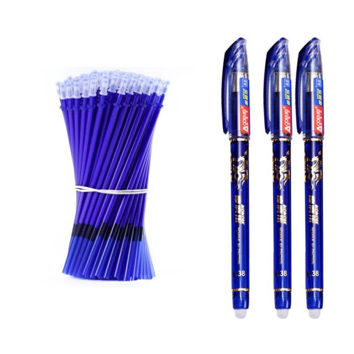 

Terbaru 51Pcs Erasable BallPen 3 Color Ink Gel Pen Set Refill 0.5mm Ballpoint Pen School Office