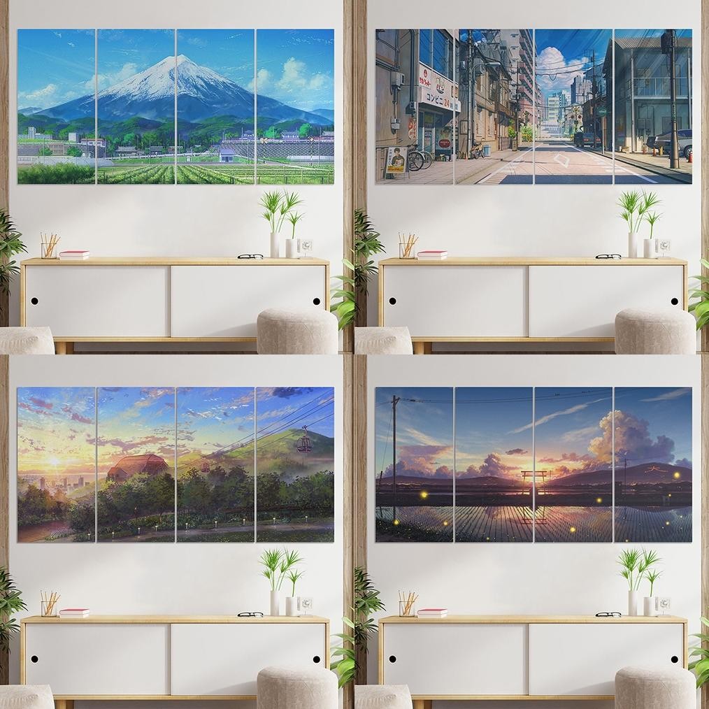 [Klassy House] [120x60cm] Wall Decor Pajangan Poster Kayu Hiasan Dinding Lukisan Jepang Pemandangan 