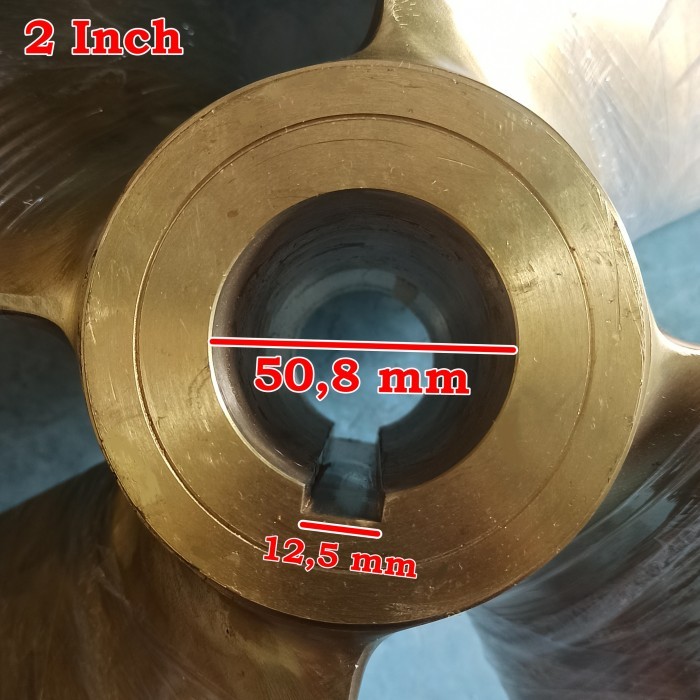 Readyyy Baling-baling kapal Kuningan Daun 4 ukuran 30x28Asia Propeller