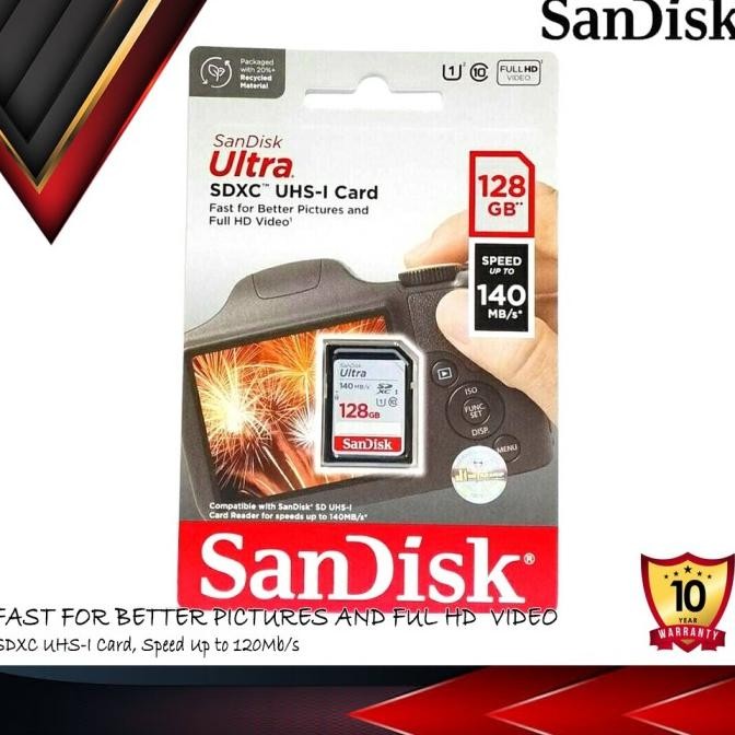 TERBARU - SanDisk Ultra SDXC Card class 10 128GB - SD Card 128 GB
