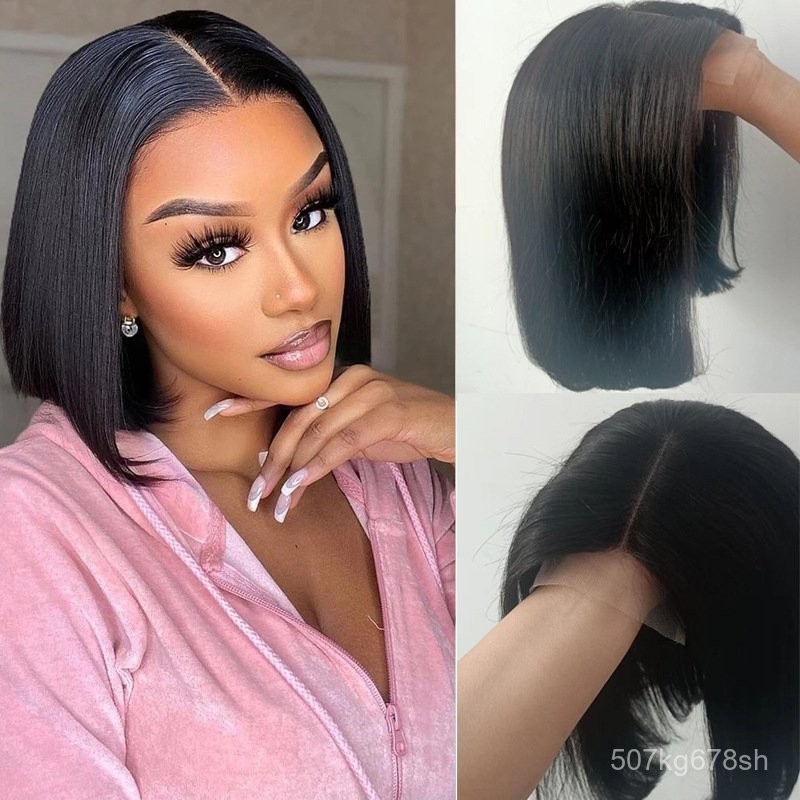 13x4frontal bob Lace closure wigs Front Lace Human Hair Wig Women's Short Hair Set