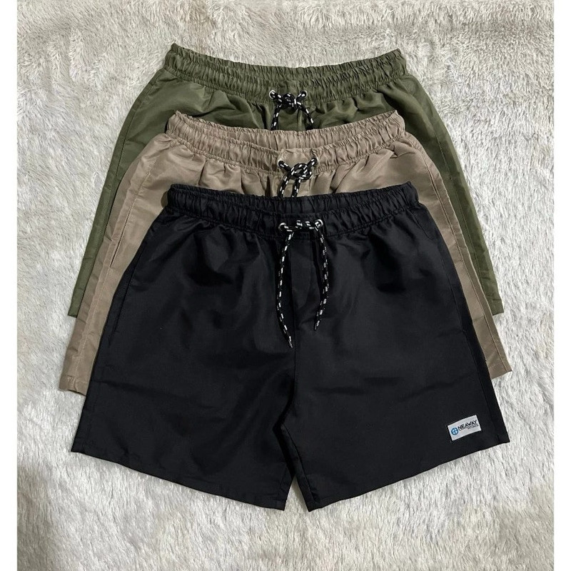 NEW CASUAL // Celana Pendek Parasut Pria Boardshort Walkshort Basic Waterproof Dryfast