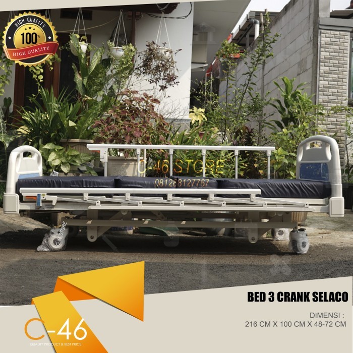 PROMO Bed Pasien 3 Crank SELLACO Ranjang Tempat Tidur Rumah Sakit Engkol