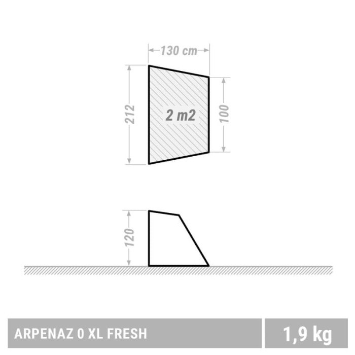 FLASHSALE Tenda camping fishing ARPENAZ XL FRESH&BLACK SHELTER 2 orang