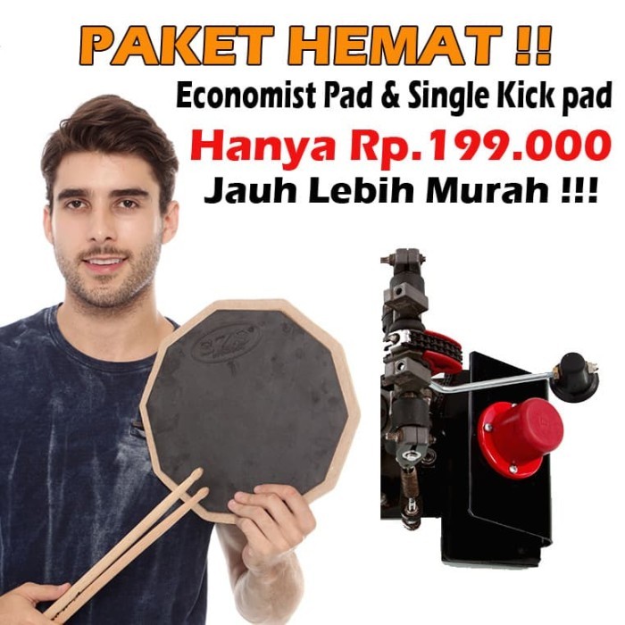 PAKET HEMAT SZS KICK PAD SINGLE & DRUM PAD ECONOMIST