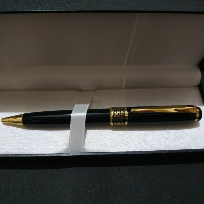 

Pen Promosi Metal Ballpoint 309 Lq Black Gold Trim Klip Emas