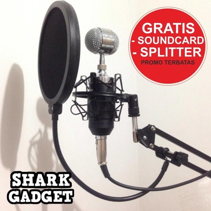 PAKET RECORDING Mic Microphone Condenser BM 8000 BM8000 + Stand Mic