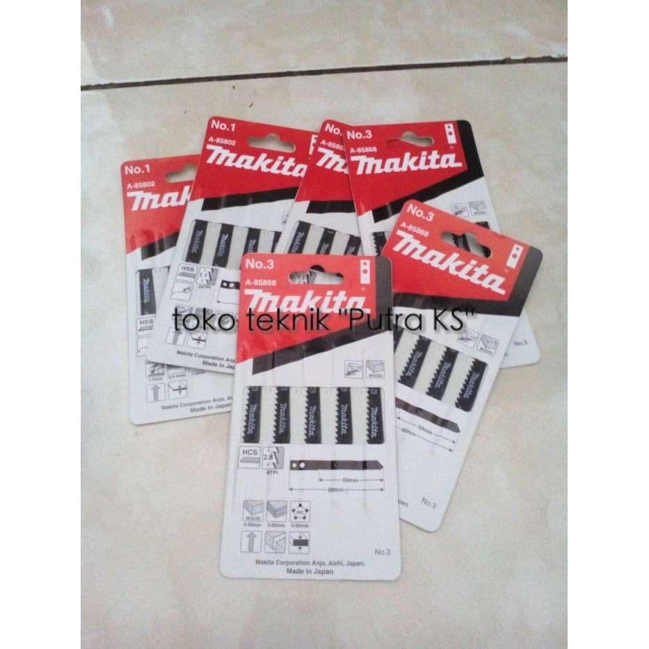 Terpopuler Mata Gergaji Jigsaw / Jigsaw Blade Original Makita No 1 Isi 5Pcs