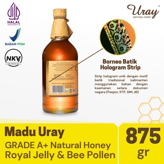 

Madu Uray Natural Honey 875Gr Grade A+ With Royal Jelly And Bee Pollen New