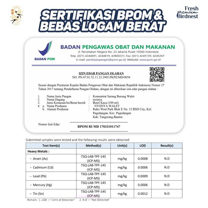 

Bird Nest Sarang Burung Walet Asli Premium 100% Nyonya Walet Mingguan Terlaris