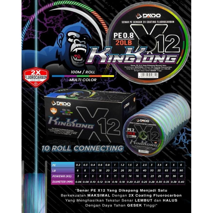 Senar Pancing Pe Daido Kingkong X12